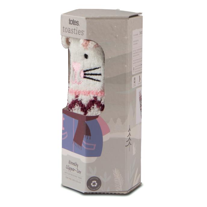 totes toasties Ladies Novelty Super Soft Slipper Socks Cat Extra Image 1